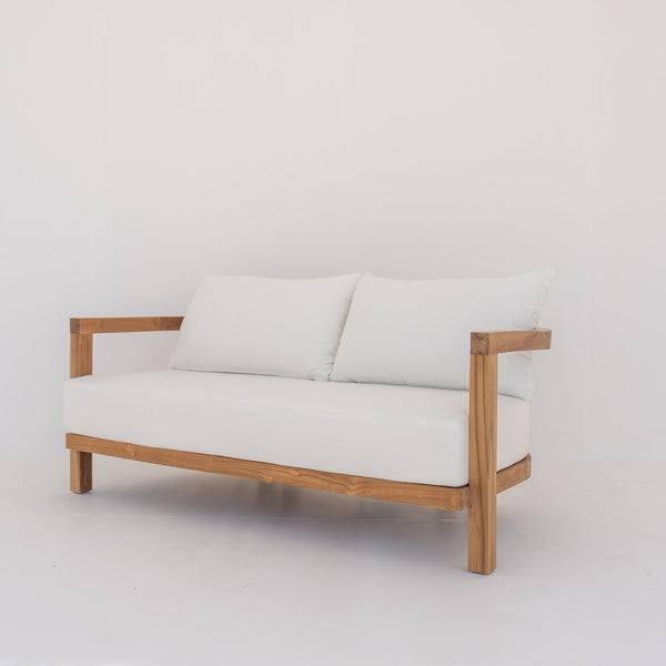Capri Teak 2 Seater Sofa Perspective View 1