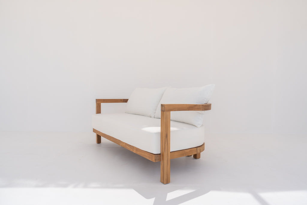 Capri Teak 2 Seater Sofa Perspective View 4