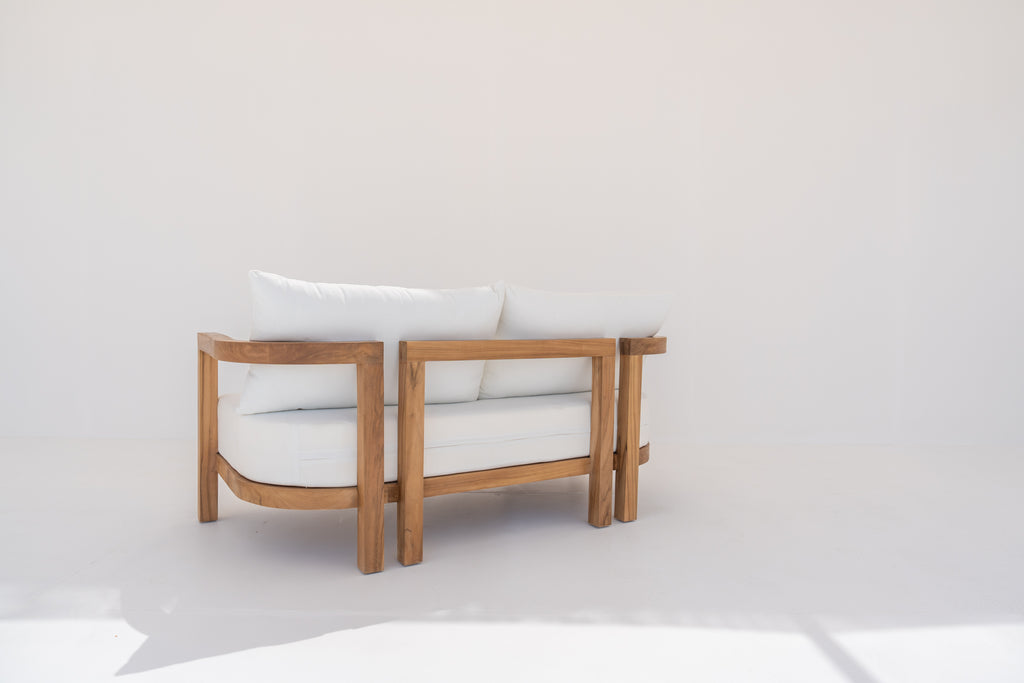 Capri Teak 2 Seater Sofa Rear View 2