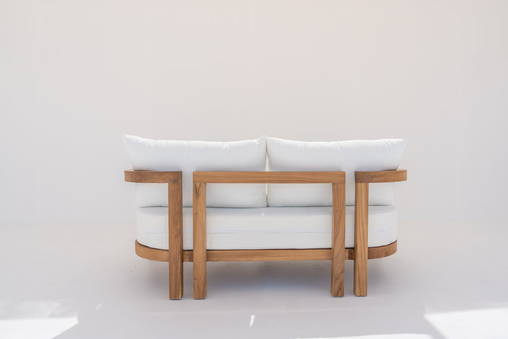 Capri Teak 2 Seater Sofa Rear View 3