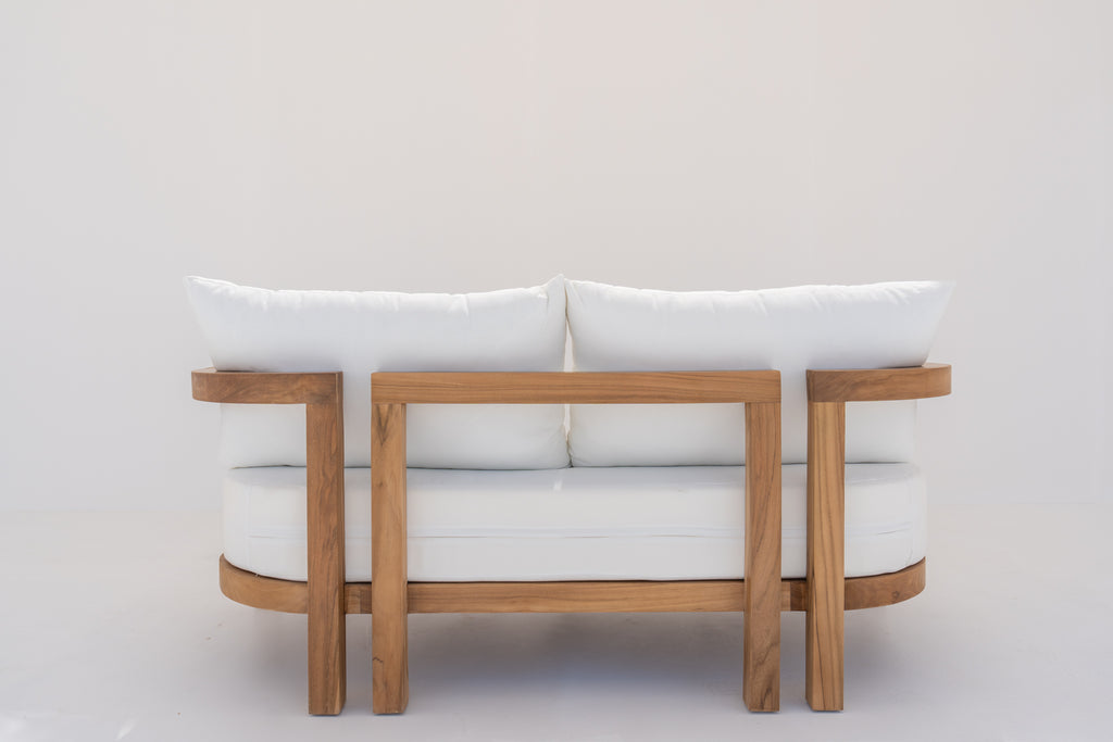 Capri Teak 2 Seater Sofa Rear View 4
