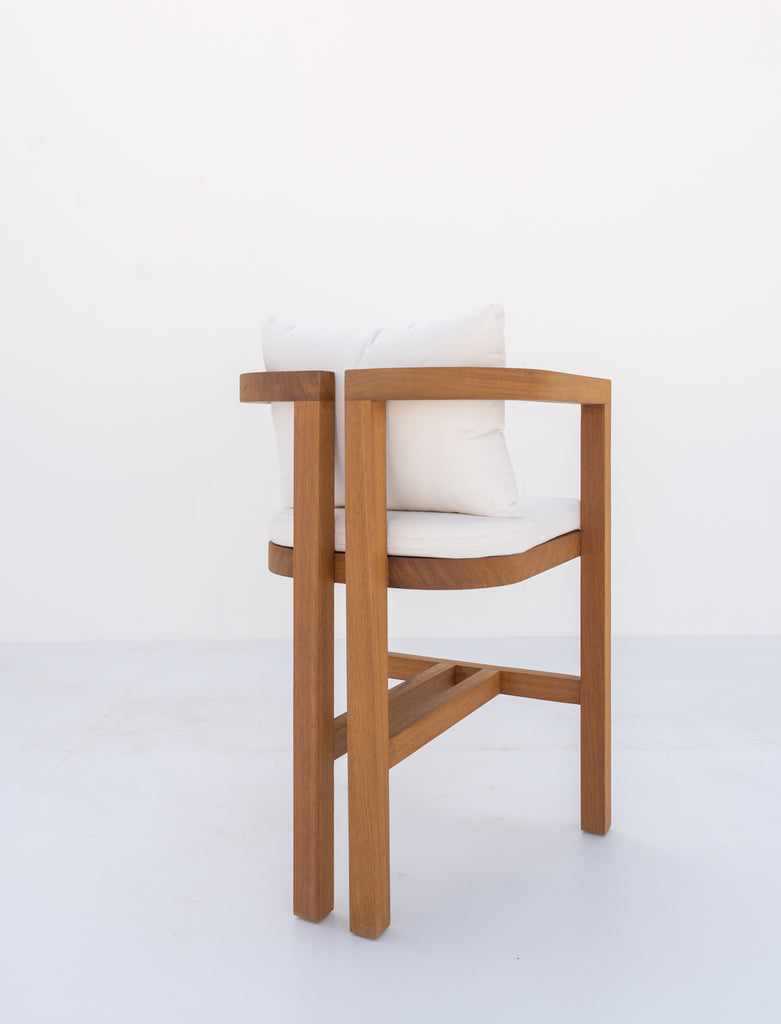 Capri Teak Bar Chair Back view 2