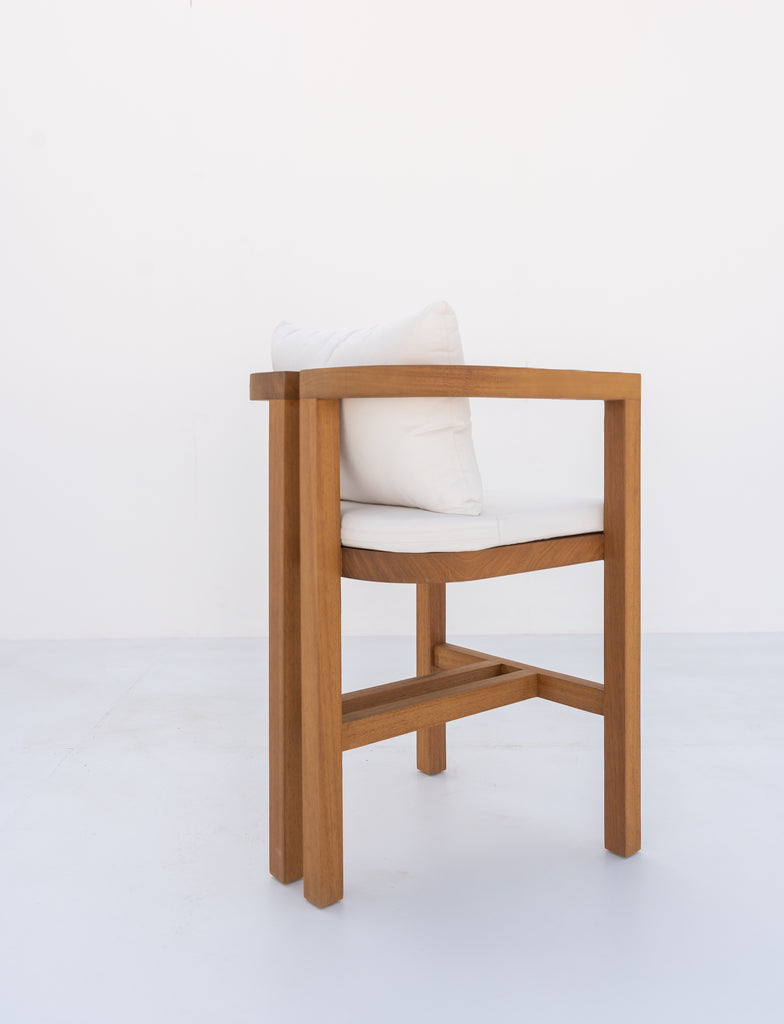 Capri Teak Bar Chair Back view