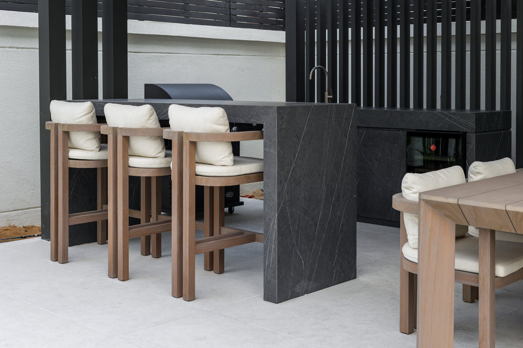 Capri Teak Bar Chair Customer Home 3