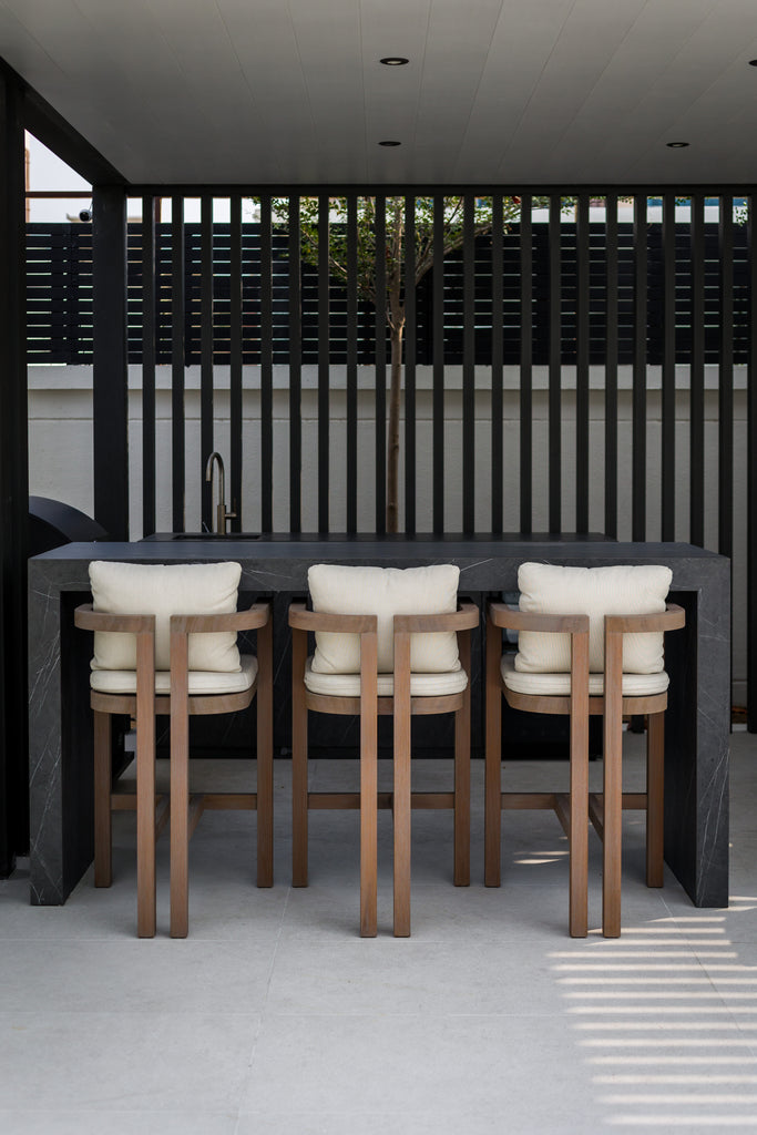 Capri Teak Bar Chair Customer Home 4