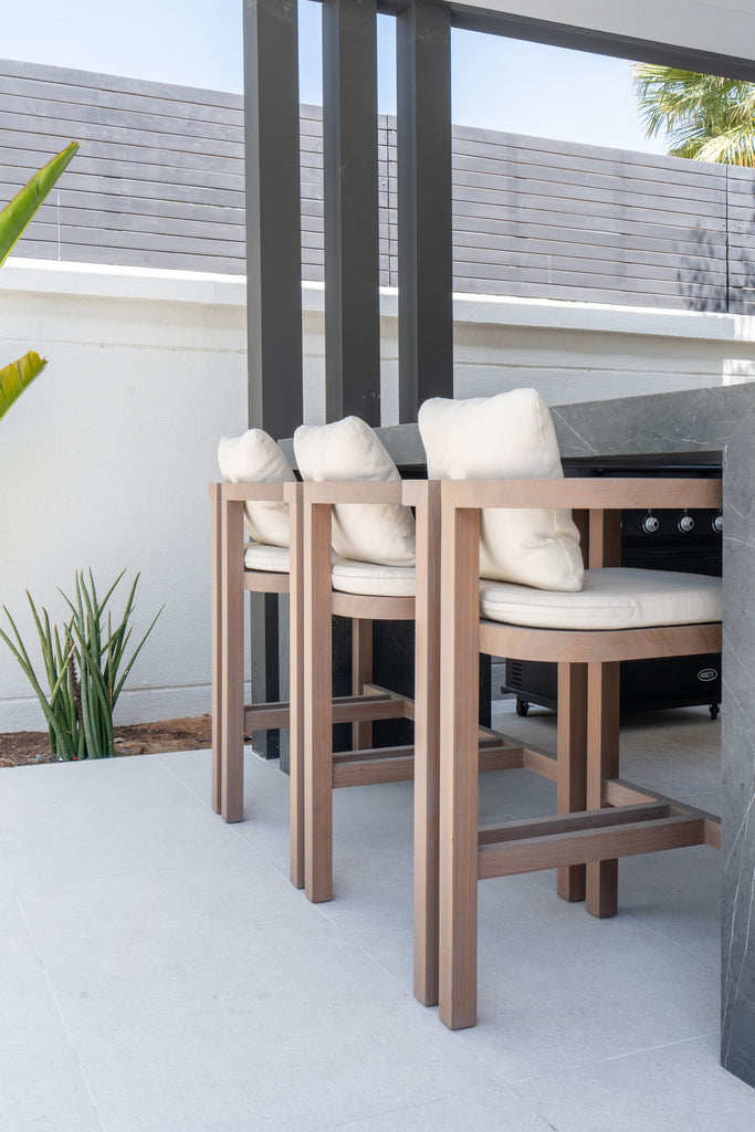 Capri Teak Bar Chair Customer Home