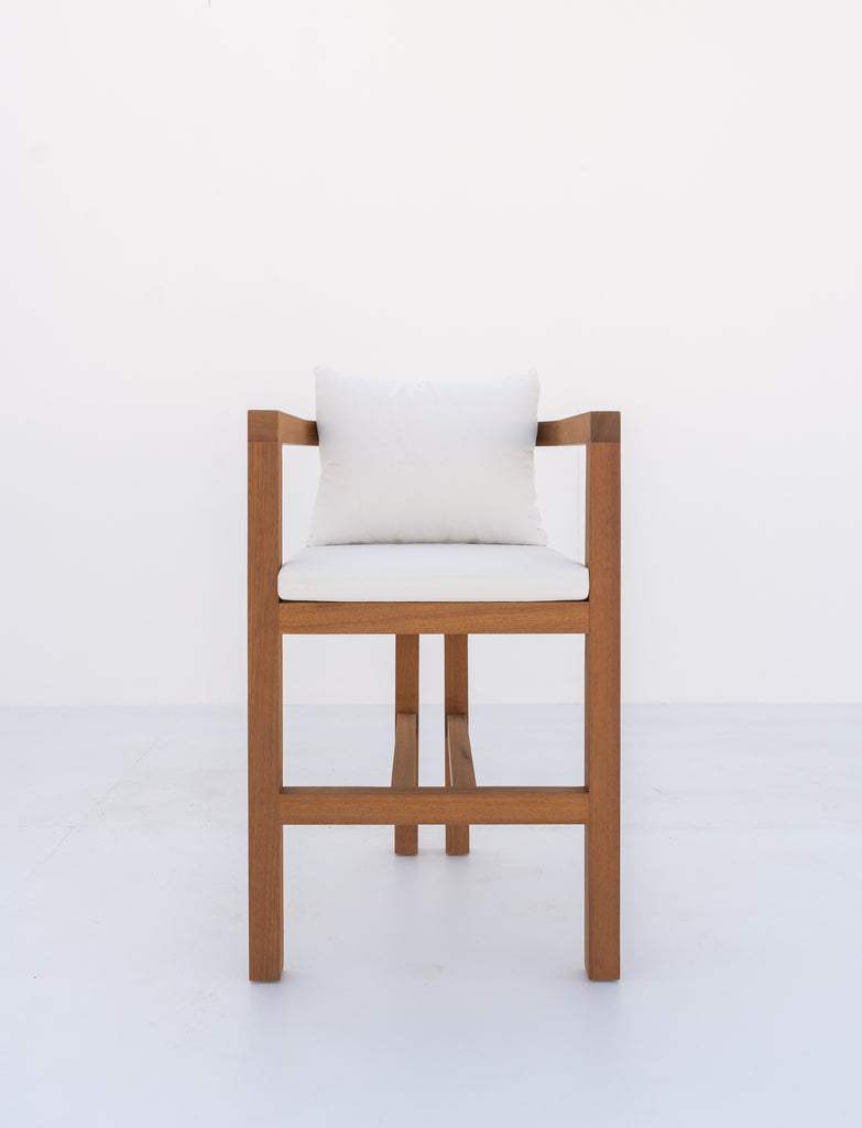Capri Teak Bar Chair Front view