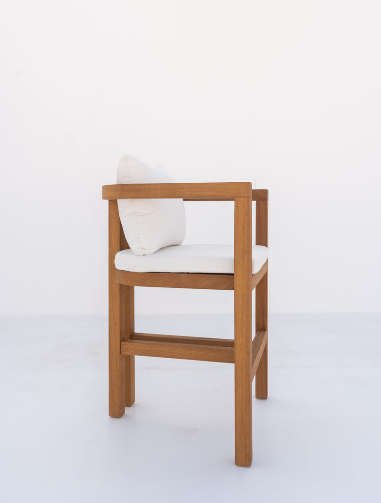 Capri Teak Bar Chair Side view 2