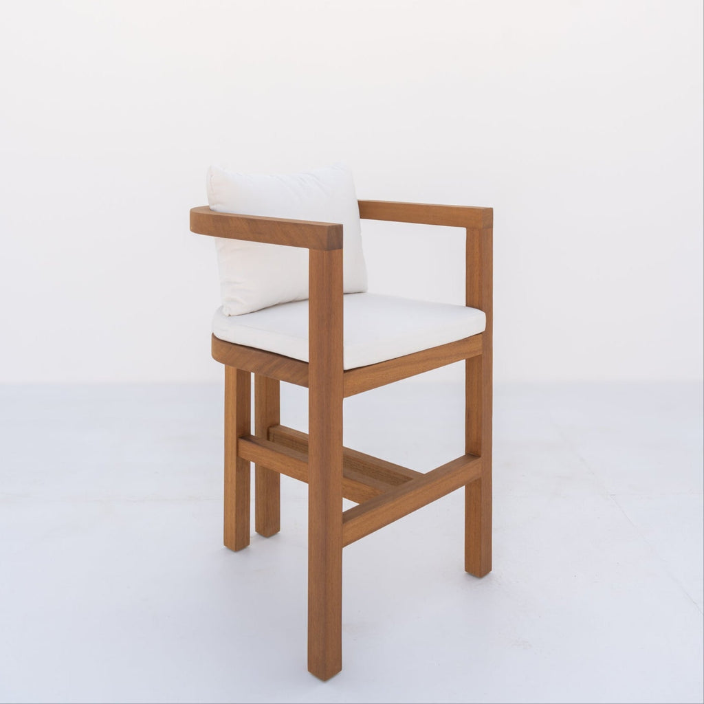 Capri Teak Bar Chair Side view 3
