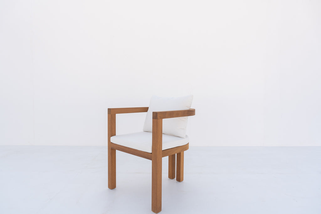 Capri Teak Dining Chairs Side view 3