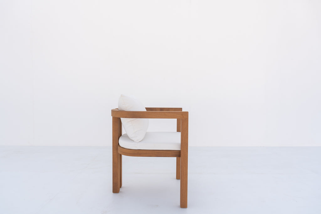 Capri Teak Dining Chairs Side view 4