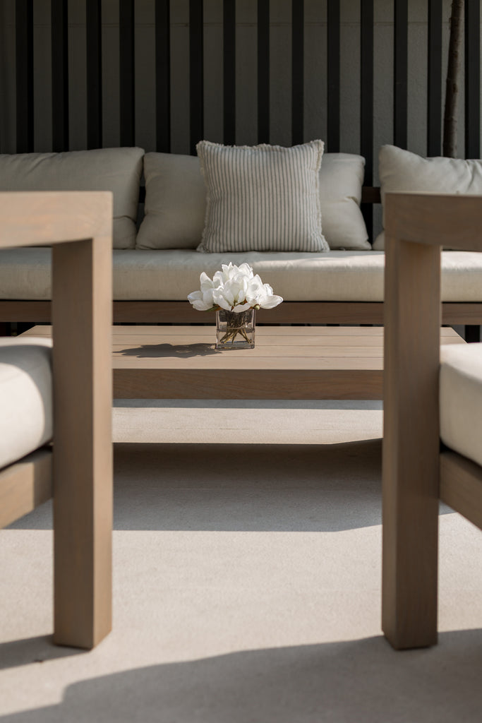 Capri Teak Single Seater Sofa Customer Home