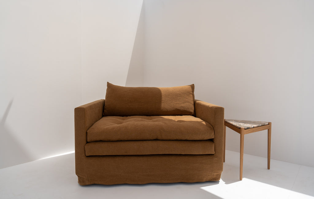 Carmel Linen Lounge Chair Front view 3