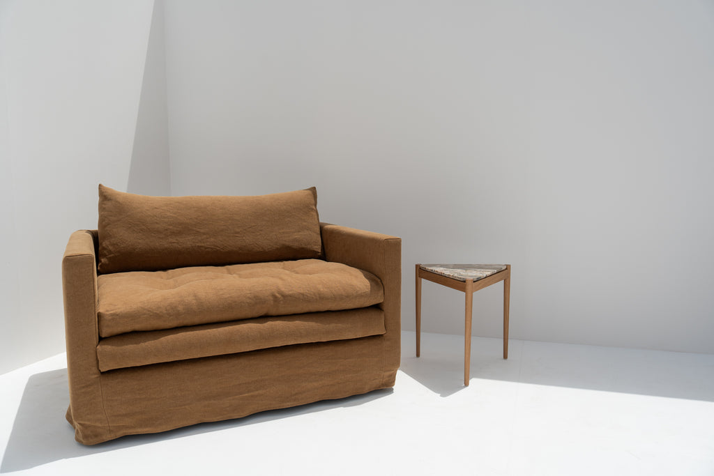 Carmel Linen Lounge Chair Front view 4