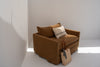Carmel Linen Lounge Chair Side view 7