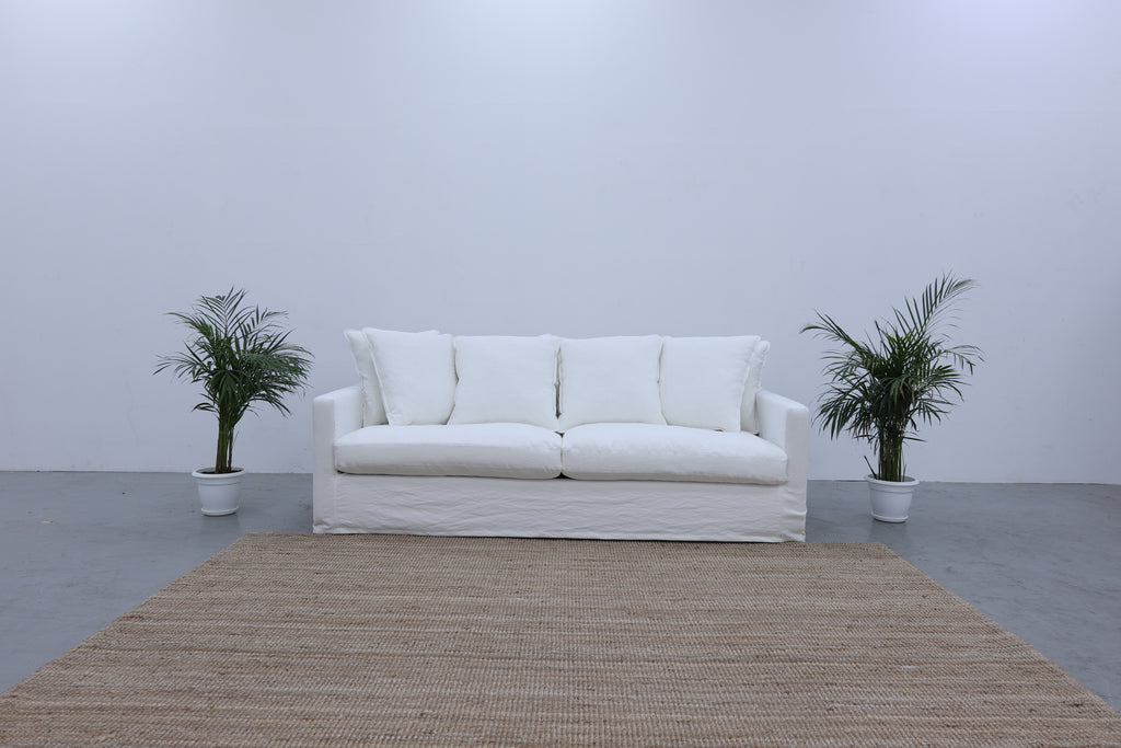 Caroline Slipcovered Linen Sofa Front view