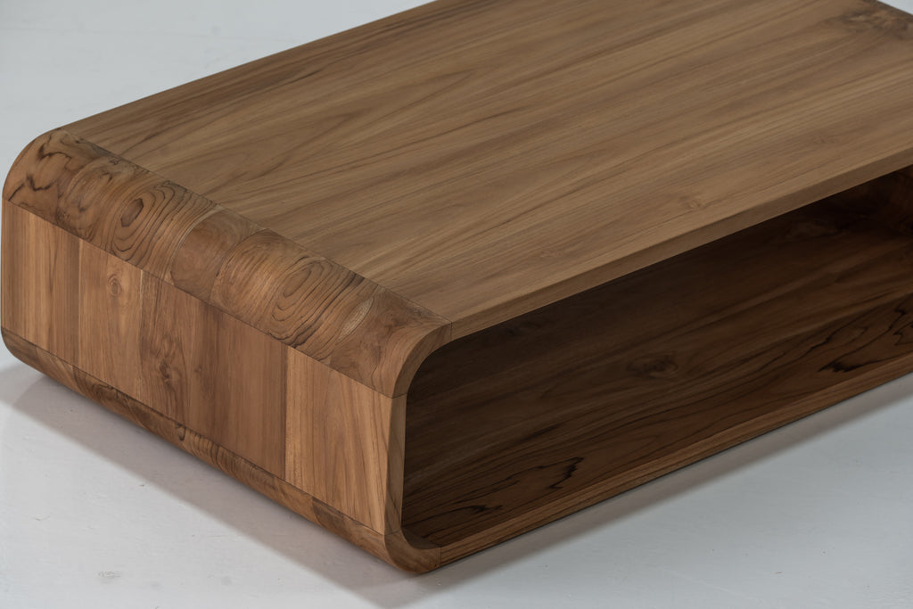 Caspian Teak Coffee Table Detailed Top Texture View 1