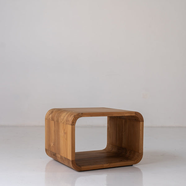 Caspian Teak Side Table Perspective View 1