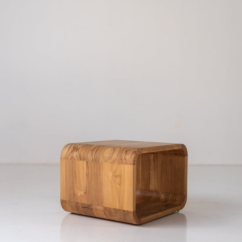 Caspian Teak Side Table Perspective View 4