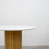 Ceasar Dining Table Detailed Top Texture Perspective View 2