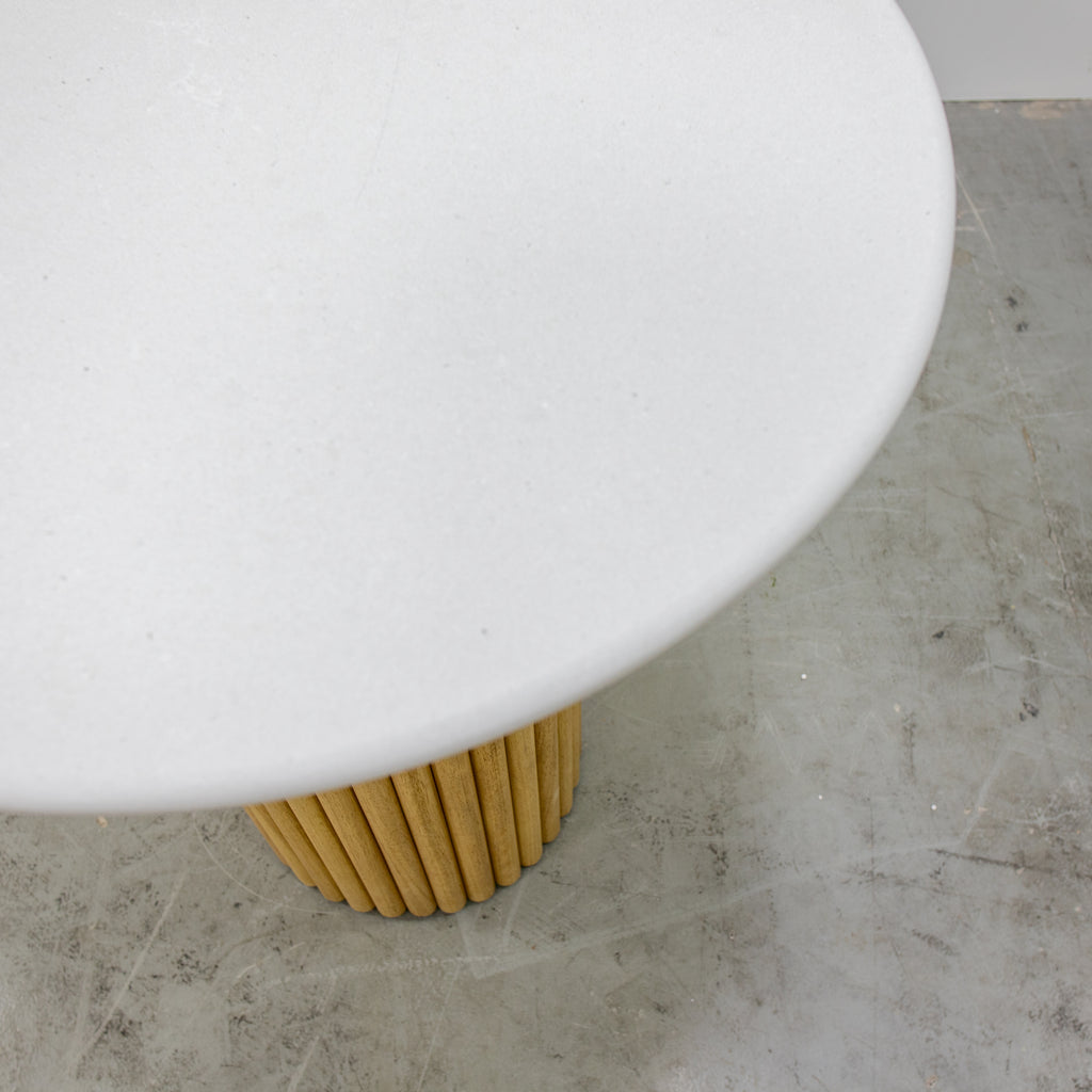 Ceasar Dining Table Detailed Top Texture Perspective View 4