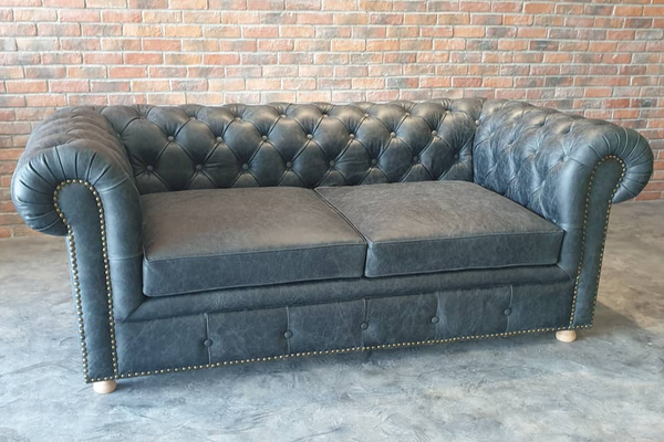 Chesterfield Leather Sofa 2 Seater