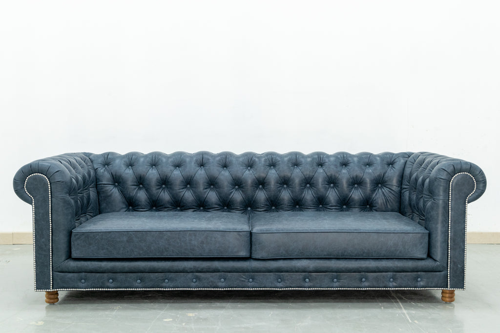 Chesterfield Leather Sofa 3 Seater Front view