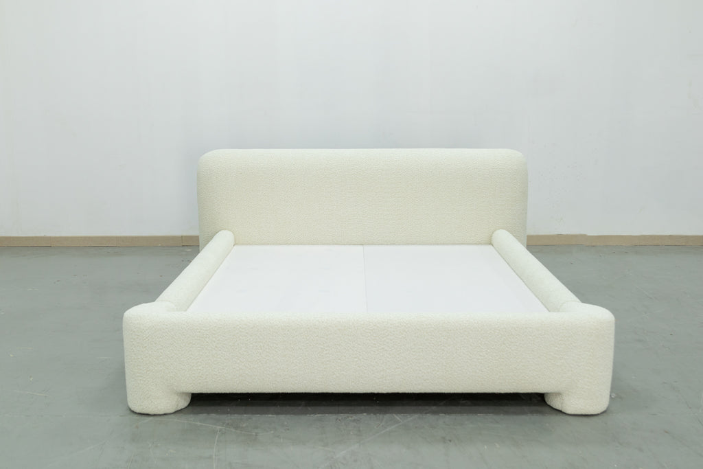 Chunky Boucle Bed Front view 2
