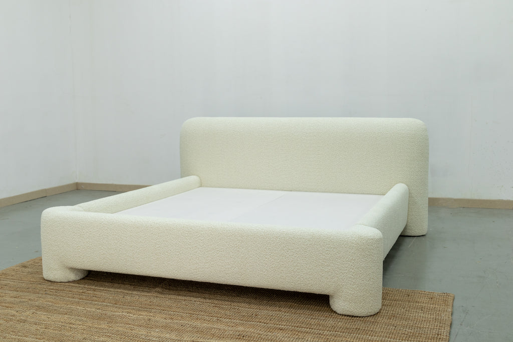 Chunky Boucle Bed Side view 2