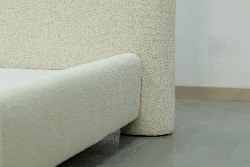 Chunky Boucle Bed Side view 4