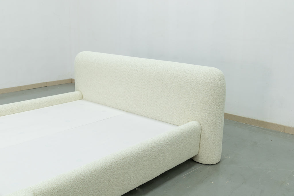 Chunky Boucle Bed Side view 5
