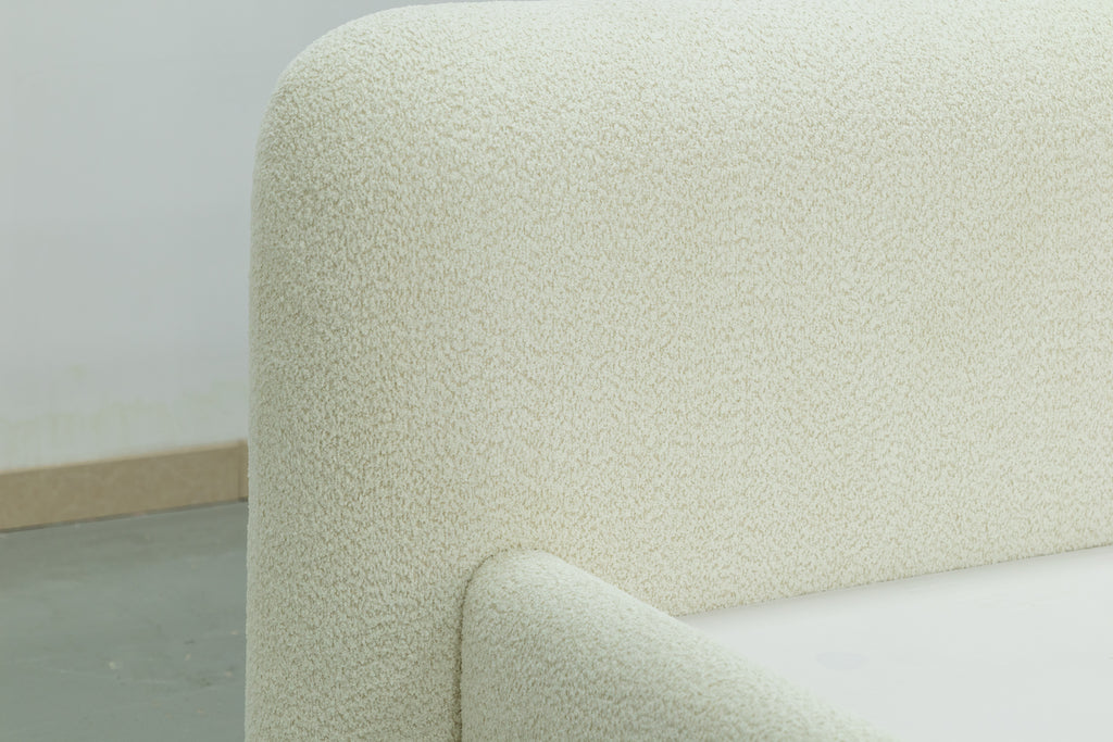 Chunky Boucle Bed Side view 8