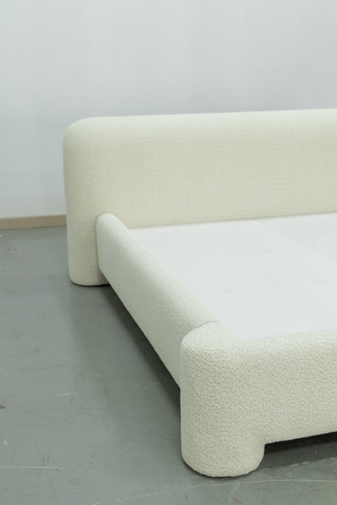 Chunky Boucle Bed Side view 9