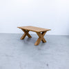 Chunky Cross Legs Teak Dining Table