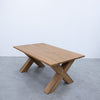 Chunky Cross Legs Teak Dining Table