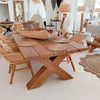 Chunky Cross Legs Teak Dining Table Customer Home