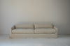 Classic Linen Skirted 3 Seater Sofa Front Perspective 10