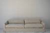 Classic Linen Skirted 3 Seater Sofa Front Perspective 11