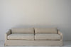Classic Linen Skirted 3 Seater Sofa Front Perspective 13