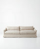 Classic Linen Skirted 3 Seater Sofa Front Perspective 3