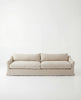 Classic Linen Skirted 3 Seater Sofa Front Perspective 4