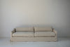 Classic Linen Skirted 3 Seater Sofa Front Perspective 7