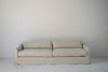 Classic Linen Skirted 3 Seater Sofa Front Perspective 9