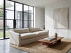 Classic Linen Skirted 3 Seater Sofa Indoor Perspective View 11