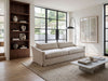 Classic Linen Skirted 3 Seater Sofa Indoor Perspective View 12