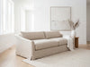 Classic Linen Skirted 3 Seater Sofa Indoor Perspective View 9