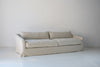 Classic Linen Skirted 3 Seater Sofa Perspective View 11