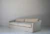 Classic Linen Skirted 3 Seater Sofa Perspective View 4
