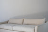 Classic Linen Skirted 3 Seater Sofa Perspective View 6