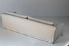 Classic Linen Skirted 3 Seater Sofa Rear Perspective View 1